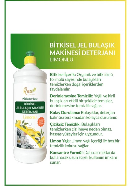 Jel Bulaşık Makina Deterjanı 1000 ml Limonlu fiyatları