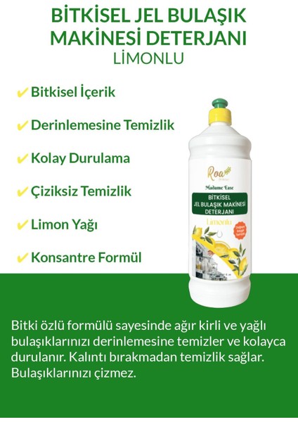 Jel Bulaşık Makina Deterjanı 1000 ml Limonlu modelleri