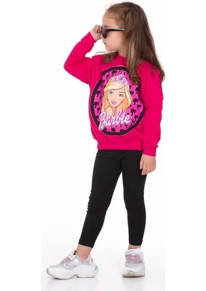 Kız Çocuk Barbie Baskılı Takım