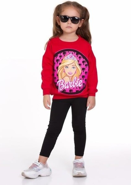 Kız Çocuk Barbie Baskılı Takım