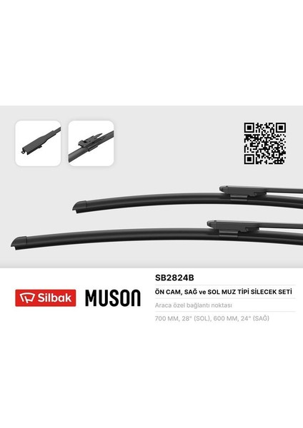 Silecek Süpürgesi 700/600MM Muz Tipi P307 cc 07/03-03/05
