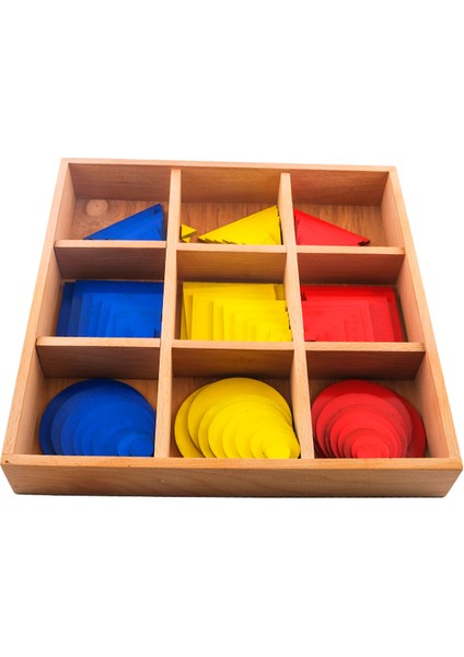 Montessori Kareler Daireler ve Üçgenler Seti