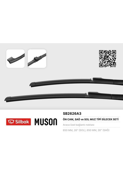 Silecek Süpürgesi 650/650MM Muz Tipi Porsche Cayenne-Touareg 09/02