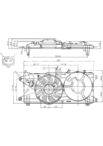 Fan Motoru Davlumbazlı Fıat Doblo 1.3 Mjet 03 1.9jtd 01 Euro Iıı Tek Motorlu Klimasız
