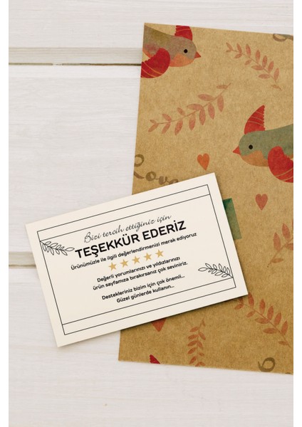 Teşekkür Kartı 5x8 cm Önyüz Selefonlu fiyatları