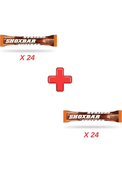 Shox Bar Kakao Kaplamalı Fındık Aromalı Kakaolu Nuga Bar 15 gr x 24 Adet Kutulu 2'li Paket