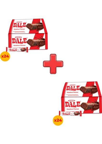 Dale Kakao Krema Dolgulu Bar 18 gr x 24 Adet Kutulu 2'li Paket