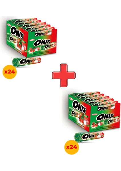 Onix Salsa Karpuzlu Sert Şeker 22,4 gr x 24 Adet Kutulu 2'li Paket