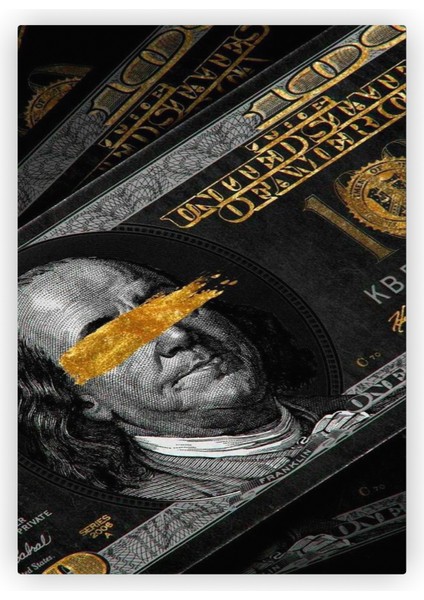 Benjamin Franklin Dolar Para Ahşap Poster 20X29 cm