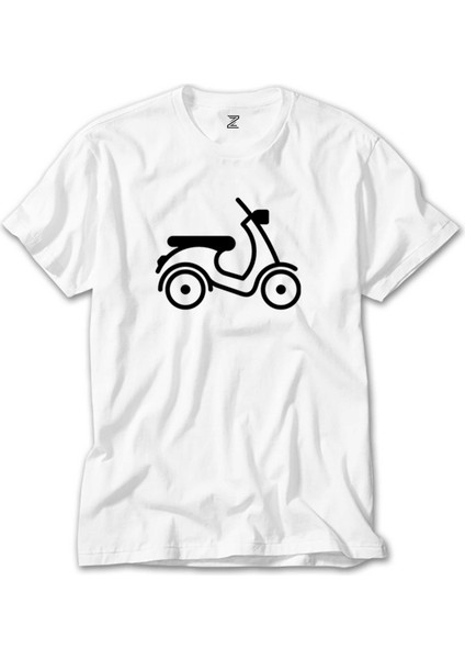 Vespa Scotter Siluet Beyaz Tişört