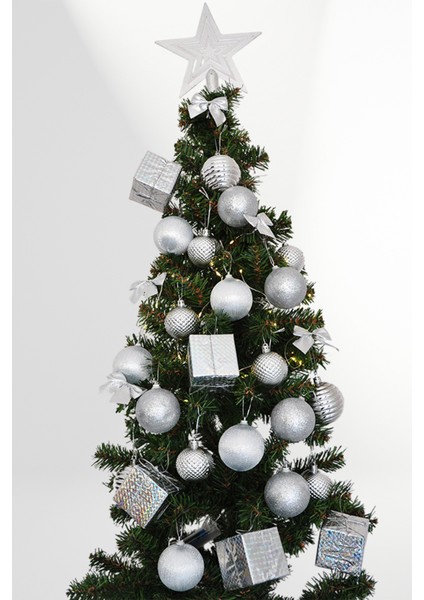 Yılbaşı Çam Ağacı Süsü 30 Parça Lüks Gümüş Noel Süsü fiyatları