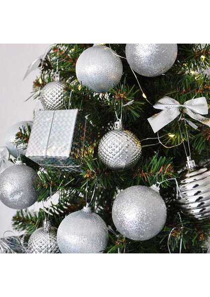 Yılbaşı Çam Ağacı Süsü 30 Parça Lüks Gümüş Noel Süsü fırsatları