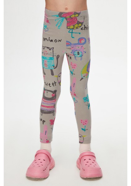 Ay Grisi Chirping Animals Kız Çocuk Yazlık Desenli Tayt fiyatları