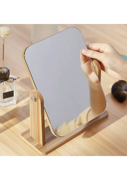 Dekoratif Makyaj Aynası Standlı Ayna Masa Aynası Ahşaptan - Özel Tasarım fırsatları