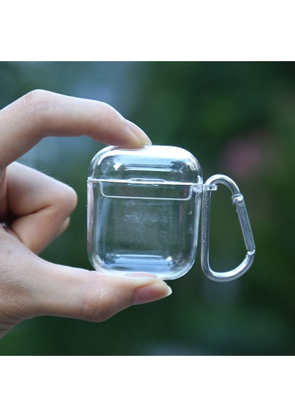 Kancalı Airpods 1/2 Için Şeffaf Pc Kulaklık Kılıfı 1 / 2 (Yurt Dışından)
