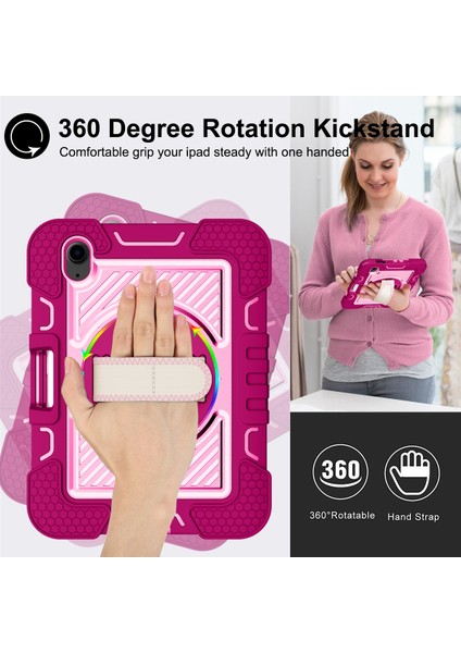 iPad Mini 2024 / Mini 6 Için Silikon + Tutuculu Pc Kılıfı (Yurt Dışından) modelleri