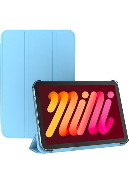 Pc 3 Katlanır Tutucu Tablet Deri Kılıf iPad Mini 2024 / Mini 6 Için (Yurt Dışından)