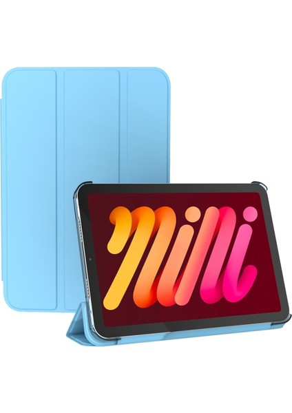 Pc 3 Katlanır Tutucu Tablet Deri Kılıf iPad Mini 2024 / Mini 6 Için (Yurt Dışından)