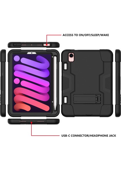 iPad Mini 2024 / Mini 6 Için Silikon + Pc Koruyucu Kılıf (Yurt Dışından) fiyatları