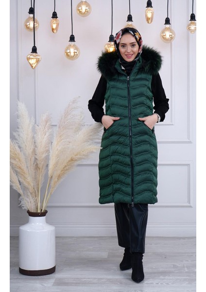 Womanıa Wavy Vest Yelek 18250 Yeşil