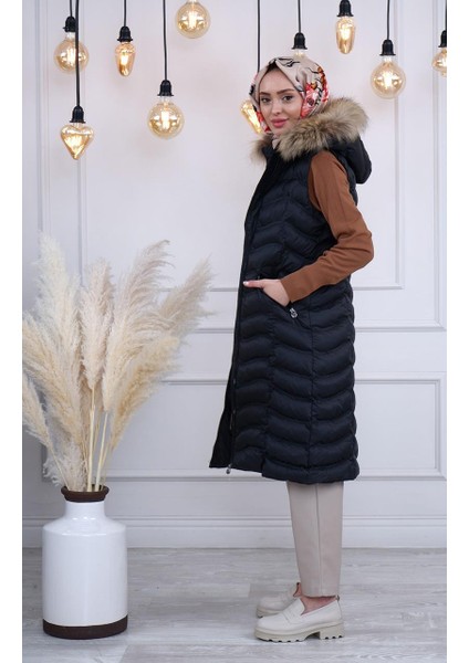 Womanıa Wavy Vest Yelek 18250 Siyah