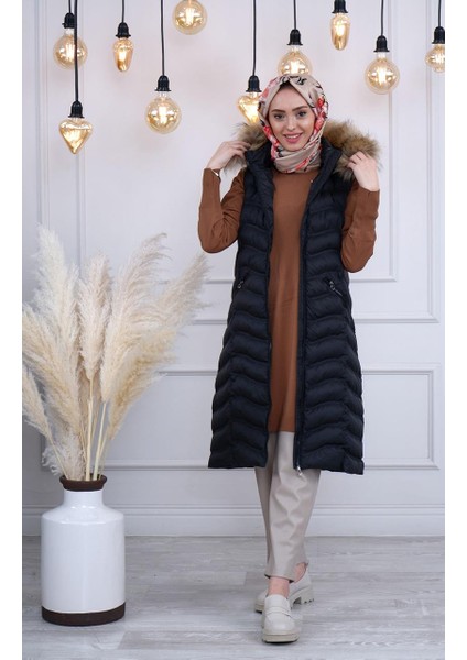 Womanıa Wavy Vest Yelek 18250 Siyah