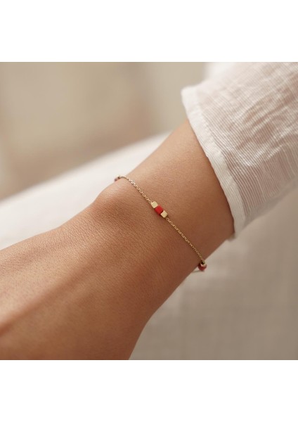 Küplü Kırmızı Altın Bileklik