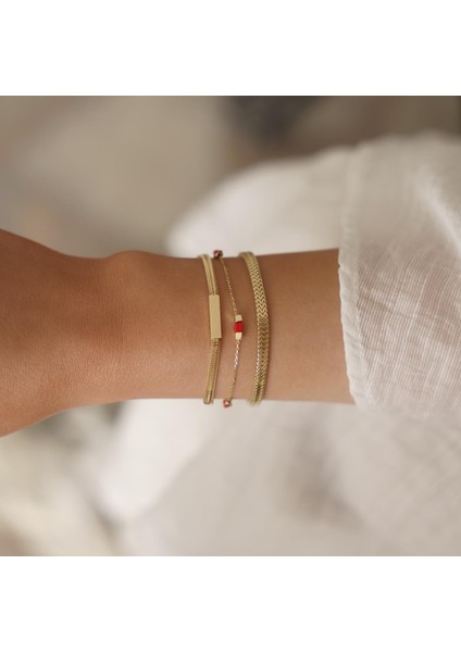 Küplü Kırmızı Altın Bileklik modelleri