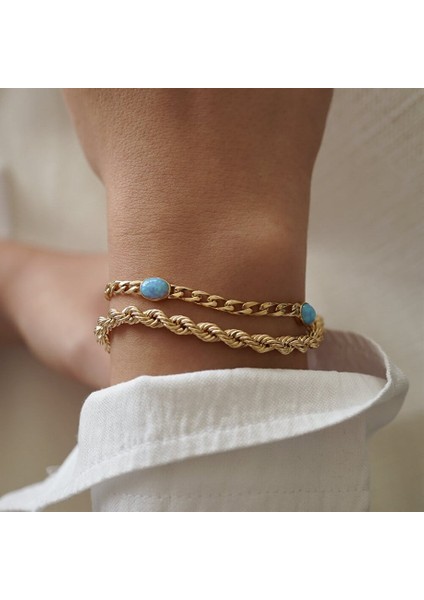 Opal Taşlı Altın Bileklik