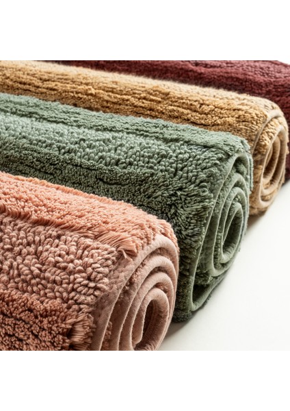 Punjab Çift Taraflı Pamuklu Banyo Paspası 60 x 90 cm Vişne