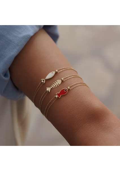 Kırmızı Balık Altın Bileklik modelleri