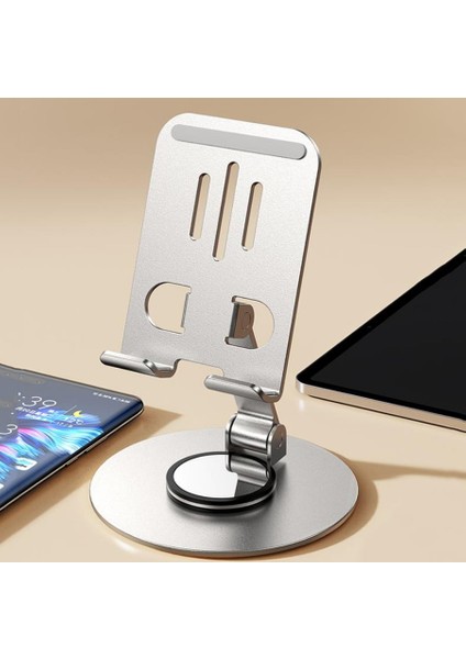 K62 Metal 360 Derece Dönebilen Metal Masaüstü Telefon Tutucu