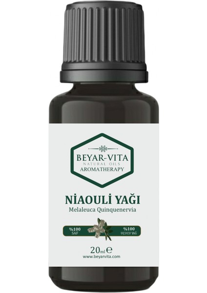 Beyar Vita Niaouli Yağı 20ml, Saf, Karışımsız Nioli Uçucu Yağı