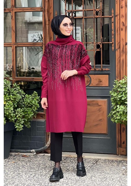 Triko Tunik 36012 Bordo