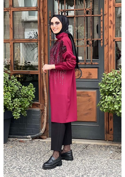 Triko Tunik 36012 Bordo