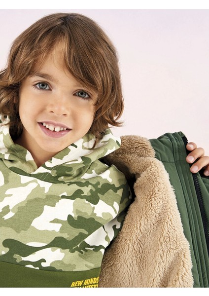 Lcw Kids Yeşil Kapüşonlu Baskılı Uzun Kollu Erkek Çocuk Sweatshirt modelleri