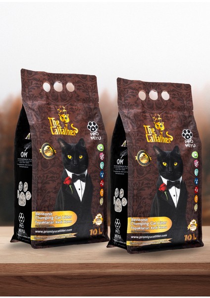 2X10 Litre Aktif Karbonlu Kokusuz Doğal Bentonit Premium Cat Litter Tozsuz ve Süper Topaklanan