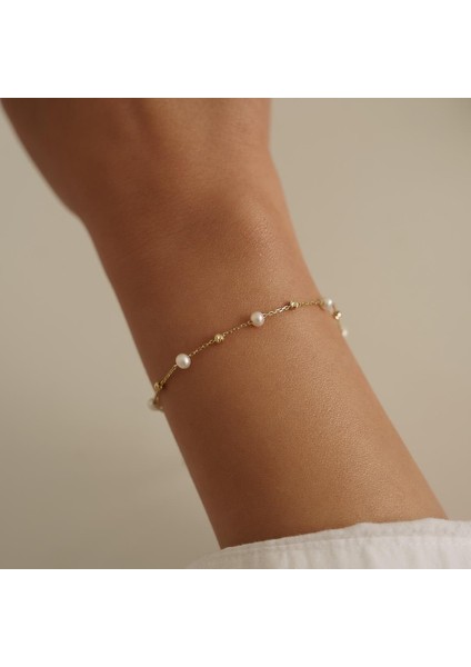 Dorikalı Dizi İnci Altın Bileklik
