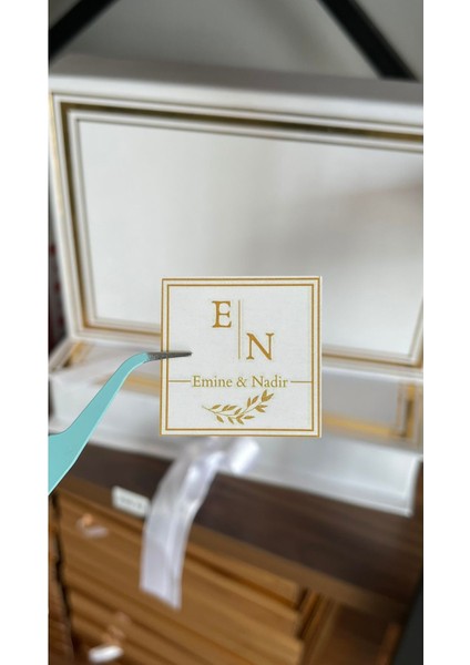 Nişan, Nikah Çikolata Etiketi Gold Renk Yapraklı 54 Adet 3,8x3,8 cm fiyatları