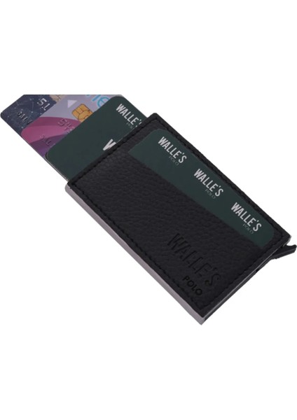 Unisex Siyah Deri Rfid,engelleyici Otomatik Alüminyum Mekanizmalı Premium Kartvizitlik fiyatları