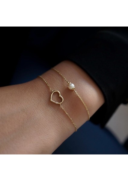 Kalp Minimal Altın Bileklik fiyatları