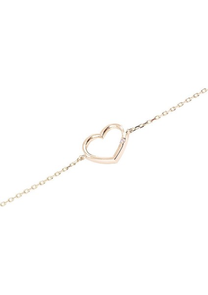 Kalp Minimal Altın Bileklik modelleri