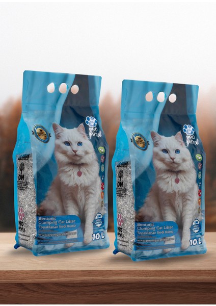 2X10 Litre Marsilya Sabun Kokulu Doğal Bentonit Premium Cat Litter Tozsuz ve Süper Topaklanan