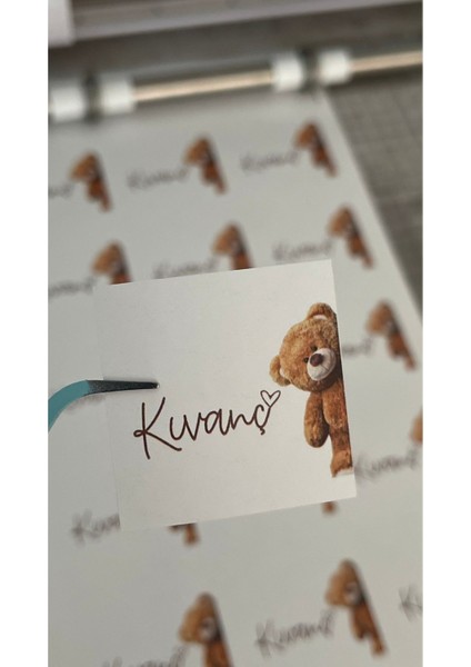 Yenidoğan Çikolata Etiketi 3,8x3,8 cm 54 Adet Kişiye Özel