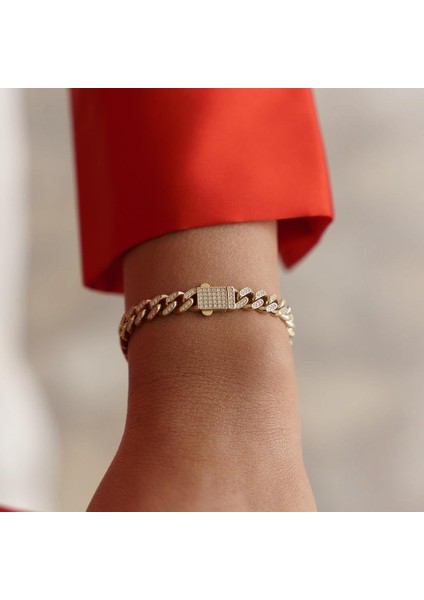 Kilitli Full Taşlı Gurmet Altın Bileklik