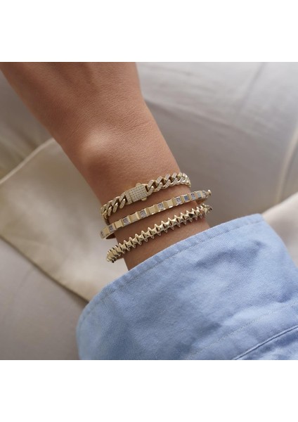 Kilitli Full Taşlı Gurmet Altın Bileklik modelleri