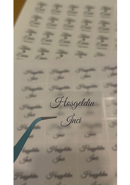 Şeffaf Etiket Hoşgeldin Yazılı Kişiye Özel 21 Adet 5x4 cm fiyatları