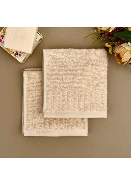 Soft Patte 2'li Havlu Seti - Krem - 30X30 cm