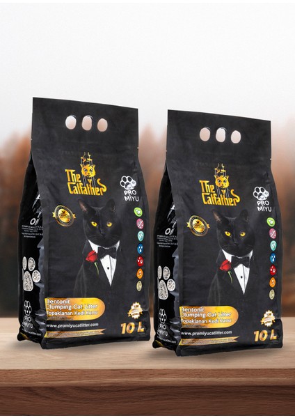 2X10 Litre Extra Aktif Karbonlu Kokusuz Doğal Bentonit Premium Cat Litter Extra Tozsuz ve Topaklanan