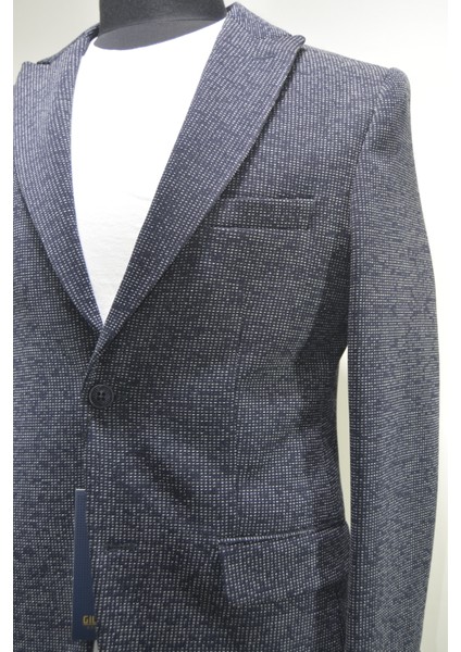 Gılapa Desenli Slimfit Erkek Tek Ceket Lacivert fiyatları